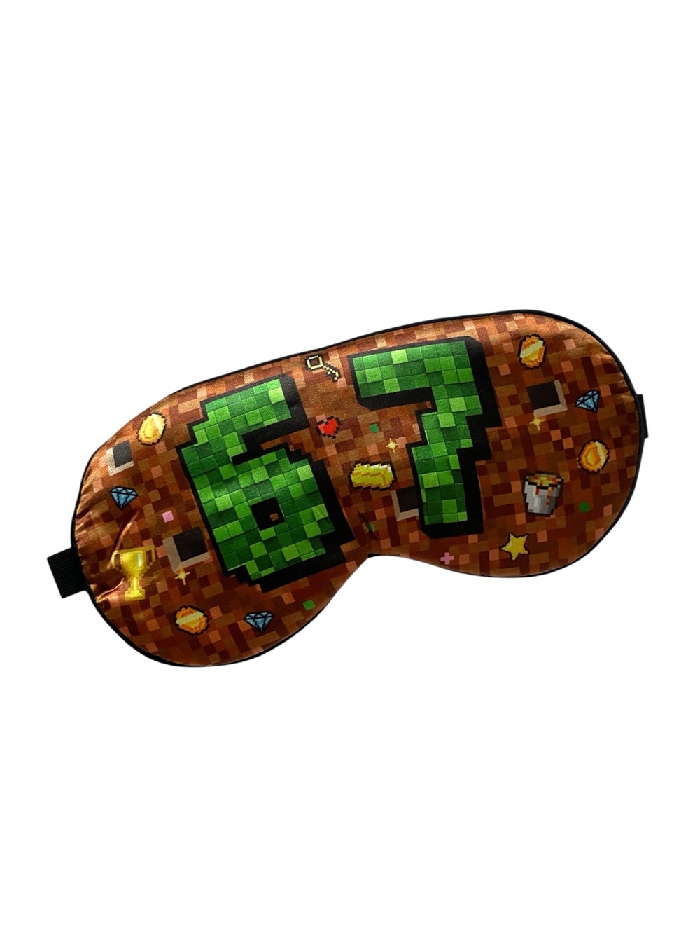 MINECRAFT Gaming-Themed 67 Pixel Art Sleep Mask - ADJUSTABLE